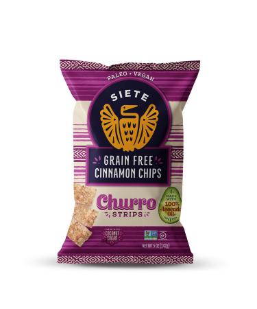 Siete Grain Free Cinnamon Churro Strips, 5 oz Bag (3 Pack) - Dairy Free, Paleo, Vegan, Non-GMO, Gluten Free Churro Strips 5 Ounce (Pack of 3)