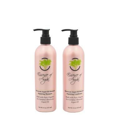 Essence of Argan Renewing Hair Care Set - 100% Pure Moroccan Organic Argan Oil Shampoo & Conditioner for Volumizing & Nourishing All Hair Types - Buy Online on GoSupps.com