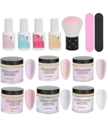 Nail Dipping Powder Set - Premium Nail Art Powder Top Base Coat Gel and Brush Tool for Salon Quality Manicures - K1214 - Buy Online on GoSupps.com