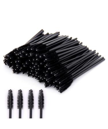 Ymwalk 100 pieces of one-way mascular bars Black eyelash brushes for eyelash extensions eyebrow applicer cosmetic make-up brush tool sets