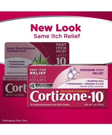 Cortizone-10 Maximum Strength Feminine Relief Anti-Itch Creme 1 oz - Soothing Itch Relief for Women - Buy Online on GoSupps.com