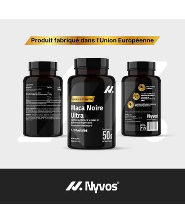 Maca Noire Ultra 50.000 mg Ultra Concentr 100:1 avec Zinc Vitamine B6 & Calcium 120 G lules V ganes pour nergie Nocturne Vitalit Masculine & Testost rone Naturelle Produit Europ en Nyvos - Buy Online on GoSupps.com