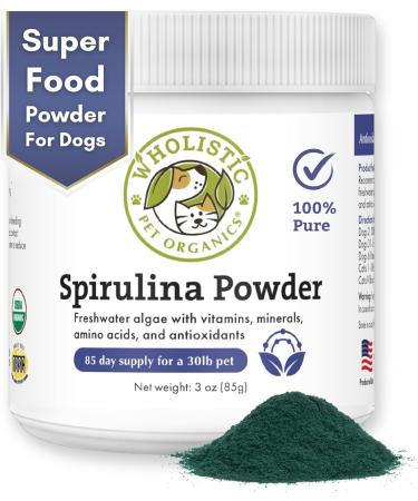 Wholistic Pet Organics Spirulina for Dogs: Organic Spirulina Powder Superfood Dog Multivitamin - Nutrient and Mineral Rich Spirulina Supplement - 4 Oz - Buy Online on GoSupps.com