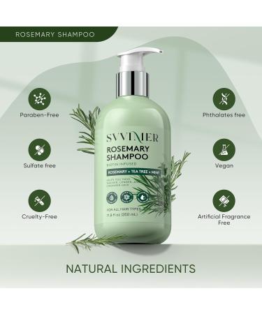Rosemary Hair Growth Shampoo - Thickening Shampoo with Biotin Tea Tree Oil for Hair Loss and Thinning Hair - Sulfate Free for Women and Men 11.8 Fl Oz (Pack of 1) - Buy Online on GoSupps.com