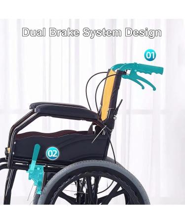 Ultra Lightweight Foldable Wheelchair Brake Transport Wheelchair with Swing-Away Footrest and Flip Back Backest PortableTravel Wheelchair Safety Belt - Buy Online on GoSupps.com