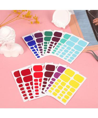 JSRQT 12 Sheets Full Toe Nail Stickers Solid Colors Toe Nail Polish Stickers Red Purple Brown Gel Nail Stickers with Nail File Full Toe Nail Wraps DIY Nail Decor Art Toenails Stickers for Women Girls - Buy Online on GoSupps.com