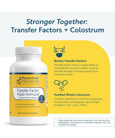 Transfer Factor Multi-Immune Support Supplement - Clinically Researched Immune Support Formula with Colostrum, Mushrooms, Green Tea, and IP-6 - Promotes Healthy NK Cell & T-Cell Function, 90 Capsules 90 Count (Pack of 1) Tr  - Buy Online on GoSupps.com