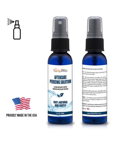 BodyJ4You Piercing Aftercare Saline Cleanser Spray - Case of 24x60ml | Natural Care Treatment Solution with Tea Tree, Aloe, and Sea Salt - Buy Online on GoSupps.com