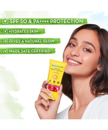 Mamaearth Beetroot Hydraful SPF 50 Sunscreen with PA++++ | Gives Natural Pink Glow with Sun Protection | Deeply Hydrates with Hyaluronic Acid | 1.76 Oz/50g - Buy Online on GoSupps.com