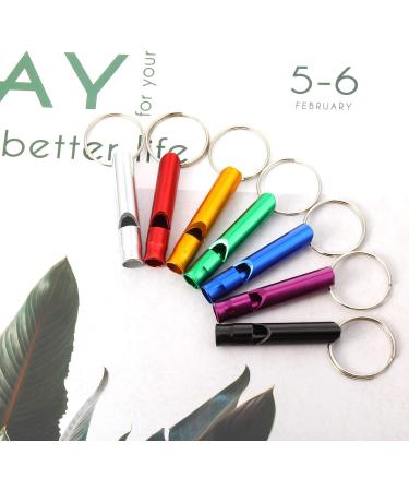 49 Piece Emergency Whistle Keychain Set Aluminum Survival Whistle for Camping, Hiking, Boating 7 Colors - Buy Online on GoSupps.com