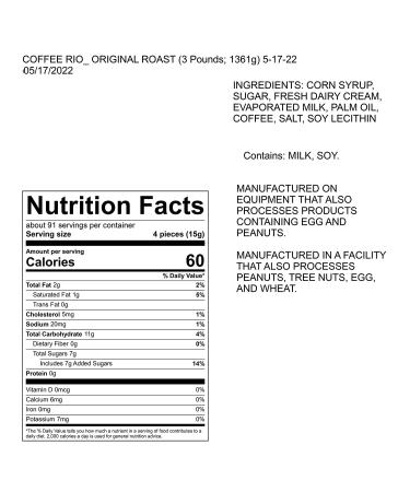 Adams & Brooks Coffee Rio Coffee Candy - 3lb Bag Individually Wrapped Kosher Coffee Caramels - Buy Online on GoSupps.com