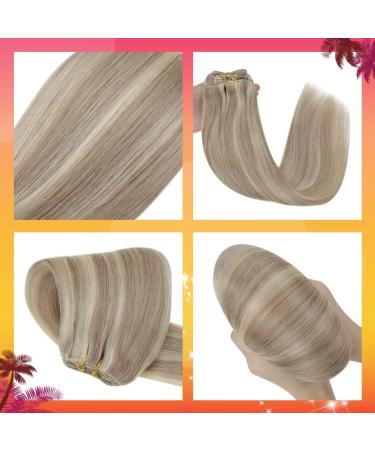 Buy Hetto Clip-In Real Hair Extensions - Ash Blonde Highlights 120g 55cm - 100% Remy Human Hair - Buy Online on GoSupps.com