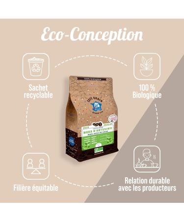 Bio d'Ici - Moka d'Abyssinie - Organic coffee beans from Ethiopia - Round & Cocoa Notes - Artisanally Roasted in France - High Quality - Buy Online on GoSupps.com