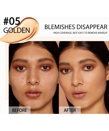 Coverage Concealer | Excellent Full Coverage Concealer Makeup for Acnes Concealer Spot Waterproof Spot Hide Makeup Cream for Stains Mole Aezon 05 Golden Gold - Buy Online on GoSupps.com