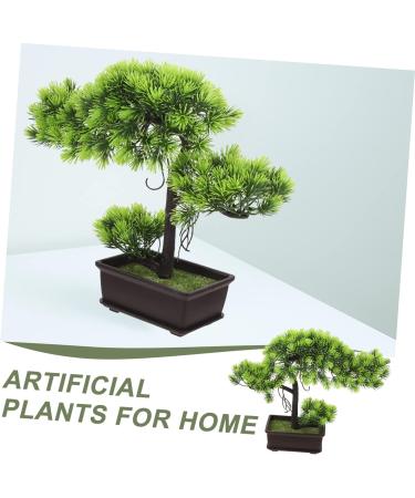 TOPBATHY Welcome Song Japanese Pine Bonsai Home Desk Fake Pine Fake Bonsai Fake Tree Pot Ornaments Guest-greeting Pine Bonsai Decor Plant Office Fake Pine Plastic Desktop Potted Tree As Shown 2 33X26CM - Buy Online on GoSupps.com