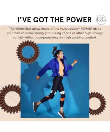 Invisibobble Power Hair Tie Pretzel Brown | 3x Ultra-Strong Hold Hair Ties | Original Design from Munich - Buy Online on GoSupps.com