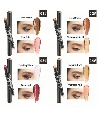 4 Colors Glitter Eyeshadow Stick Colorful Set Waterproof Eye Shadow Pencil Eye shadow Stick Pen Makeup Set Waterproof & Long Lasting Starter Eyeshadow Stick Sets - Buy Online on GoSupps.com