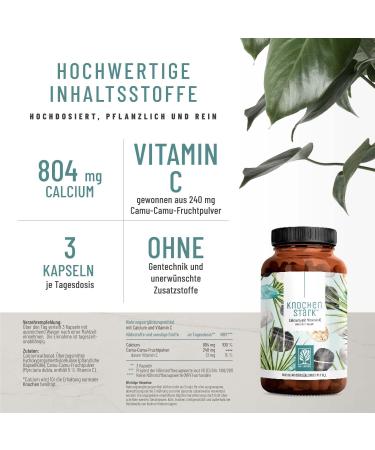 NaturTreu High-Dose Calcium Capsules - 120 Vegan Tablets with Vitamin C | Additive-Free 800mg Daily Dose - Buy Online on GoSupps.com