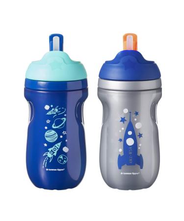 Tommee Tippee Insulated Toddler Straw Sippy Cup 9-Ounce 12+ Months 2 Count (Colors Will Vary) 9 Ounce (Pack of 2) Two Pack