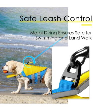 Buy ThinkPet Adjustable Dog Life Jacket - Reflective Buoyancy Vest for Safety - Yellow & Blue - Ships Internationally - Buy Online on GoSupps.com