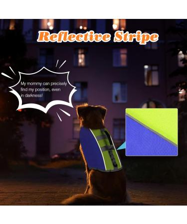 Vavopaw Dog Life Jacket - Reflective Adjustable Swimming Vest for Dogs | Heavy Buoyancy & Rescue Handle | Dark Brown & Dark Blue - Buy Online on GoSupps.com