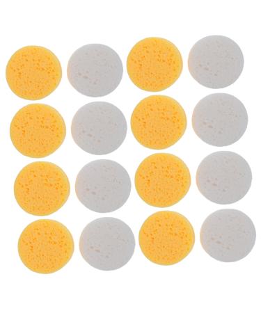Hemoton 100pcs Face Wash Compressed Cleaning Sponges Body Facial Scrub Sponge Compressed Facial Sponges Makeup Puff Powder Puff Face Skin Washing Tool Towel Frosted Wood Pulp Cotton Girl 1 Count (Pack of 1) Yellow