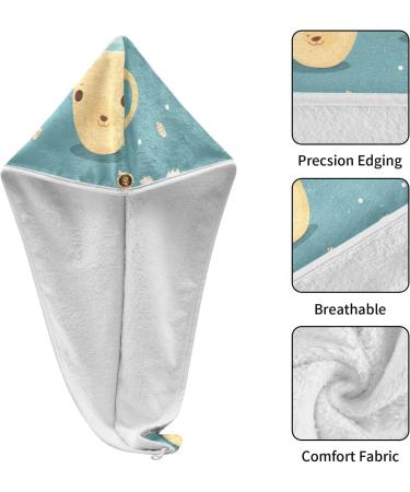 Tea Cup Dog Hair Towel 2 Pack | Super Absorbent Quick Dry Hair Turbans for Women & Girls | Ultimate Hair Drying Solution - Buy Online on GoSupps.com