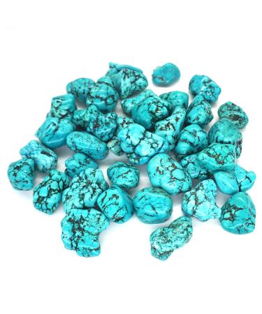 Natural Crystal Rough Natural White Turquoise Dyed Green Tumbled Irregular Stone Healing Crystal Gemstone (Size : 200g)