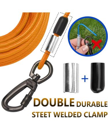 Tie Out Cable for Dogs 50ft Dog Leash for Large Dogs Long Dog Leash 1007 lbs Dog Leads for Yard Chew Proof Heavy Duty Dog Tie Out Cable for Large Dogs Durable Dog Runner Tether Line for Outdoor Orange - Buy Online on GoSupps.com