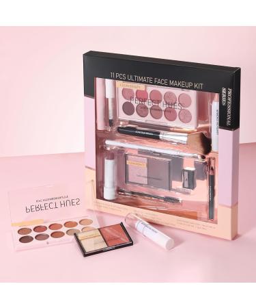 Makeup Starter for Women - Beauty Gift Kit Complete Face Cosmetics Collection 11pcs with Mascara Concealer | Eyeshadow Lipstick Girls Teens Christmas Birthday - Buy Online on GoSupps.com