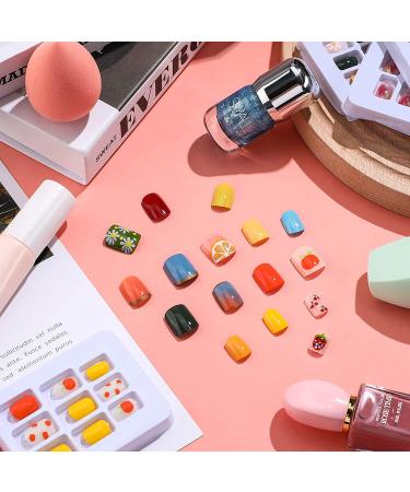 192 Pieces Colorful Short Press on Fake Nails Set with Glue Stickers - Cute Style - Buy Online on GoSupps.com