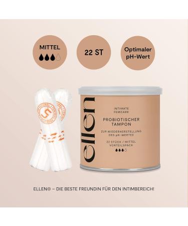 Prediotic Tampons Normal (22 pcs) - Ellen Probiotic Tampons for Vaginal Health - Advantage Pack - Buy Online on GoSupps.com