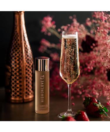 HighOnLove Natural Hemp Oil with Grapeseed & Vitamin E | Skin Care & Relaxation (120 ml) - Strawberries & Champagne - Buy Online on GoSupps.com