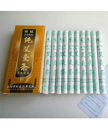 DUNSBY Moxa Roll Sticks 10Pcs / Box Moxa Rolls Traditional Rolls Stick Black Roller Burner Moxibustion Massage Moxibustion White