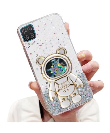 Tivenfezk Nadoli for Samsung Galaxy A22 5G Treibsand B r Astronaut Hidden Stand Shell cartoon glitter astronaut stand soft silicone bling mobile phone case.