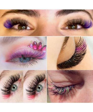 Halloween Cosplay Eyelashes Set - 5 Pairs Faux Mink Blue Pink Colorful Eyelashes for Costumes and Parties - Buy Online on GoSupps.com