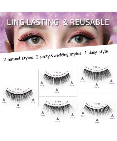 Buy Magnetic Eyelashes with Eyeliner Kit - 5 Pairs Reusable 3D False Lashes with Tweezers | No Glue Needed International Shipping Available - Buy Online on GoSupps.com