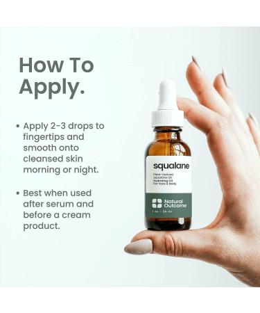 Natural Pure Squalane Oil | 100% Plant Derived for Face, Body, Hair & Lips | Weightless Moisturizer for Firming Skin, Reducing Fine Lines | 1 oz - Buy Online on GoSupps.com