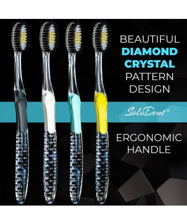Solodent Soft Silver Charcoal & Gold Flossing Toothbrush - Pack of 2 - Buy Online on GoSupps.com