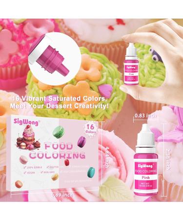 Food Coloring Set - 16 Colors Vibrant Liquid Food Coloring Upgraded Tasteless Food Grade Food Dye for Cake Decorating Baking Cookies Icing Slime Easter Egg Fondant and DIY Crafts - 0.35 Fl. oz (10 ml)/Bottles - Buy Online on GoSupps.com