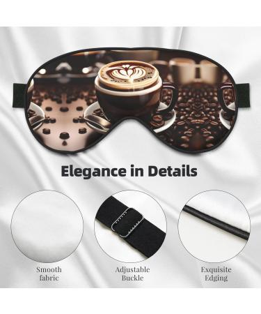 SSIMOO Hot Coffee Eye Mask - Double-Sided Coffee Bean Print Soft & Light Blocking for Better Sleep - Buy Online on GoSupps.com