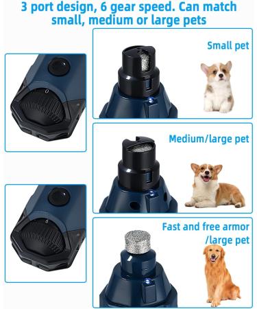 Jutyum Claw Grinder for Dogs | Rechargeable Nail File with LED Lights | Quiet & Effective Dog Nail Grinders for All Sizes - Buy Online on GoSupps.com