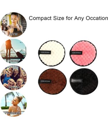 Reusable Makeup Remover Pads - Eco-Friendly Microfiber Cotton Cleansing Puff (4PCS) - Buy Online on GoSupps.com