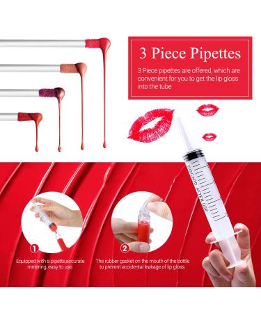 30 Transparent Lip Gloss Tubes 10ml - Refillable DIY Lip Balm Bottles with Rubber Insert - Silver Makeup Samples - Buy Online on GoSupps.com