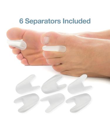 ZenToes Bunion Pain Relief Toe Separators - Set of 6 Flared Gel Straighteners for Toe Alignment and Corn Prevention (Large) - Pack of 6 - Buy Online on GoSupps.com