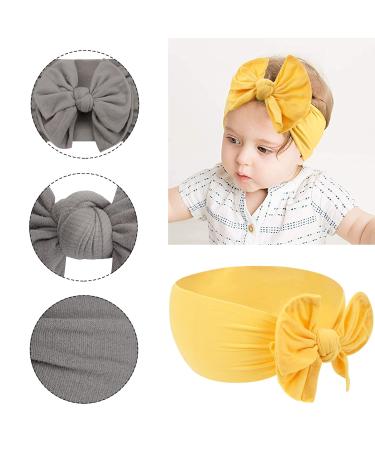 Midodo 12PCS Soft Elastic Baby Turban Headbands - Newborn Girl Accessories - Comfortable Nylon Hair Bands - Buy Online on GoSupps.com