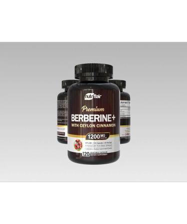 NutriFlair Berberine 97% HCl with Ceylon Cinnamon Supplement 120 Capsules High Potency Premium Quality Vegan-Friendly 60 Servings - Buy Online on GoSupps.com