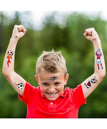 Konsait Football Soccer Ball Temporary Tattoos - 142PCS for Kids Birthday Party Favors - Buy Online on GoSupps.com