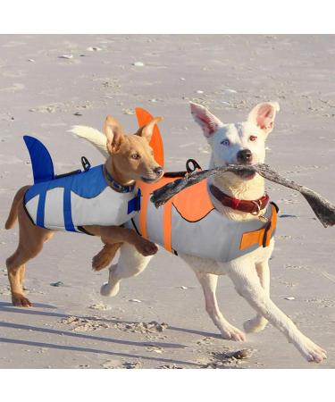 Shop Cit toile Dog Life Jacket - Safe Lightweight Water Vest for Small Medium & Large Dogs | Reflective Handle | Shark Design | Blue M/M - Buy Online on GoSupps.com