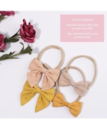 DooBoi Baby Girls Flower Headbands, Set of 24, Soft Nylon Elastic Hair Accessories for Newborns, Infants, Toddlers, Kids - Hair Bows-03 - Buy Online on GoSupps.com